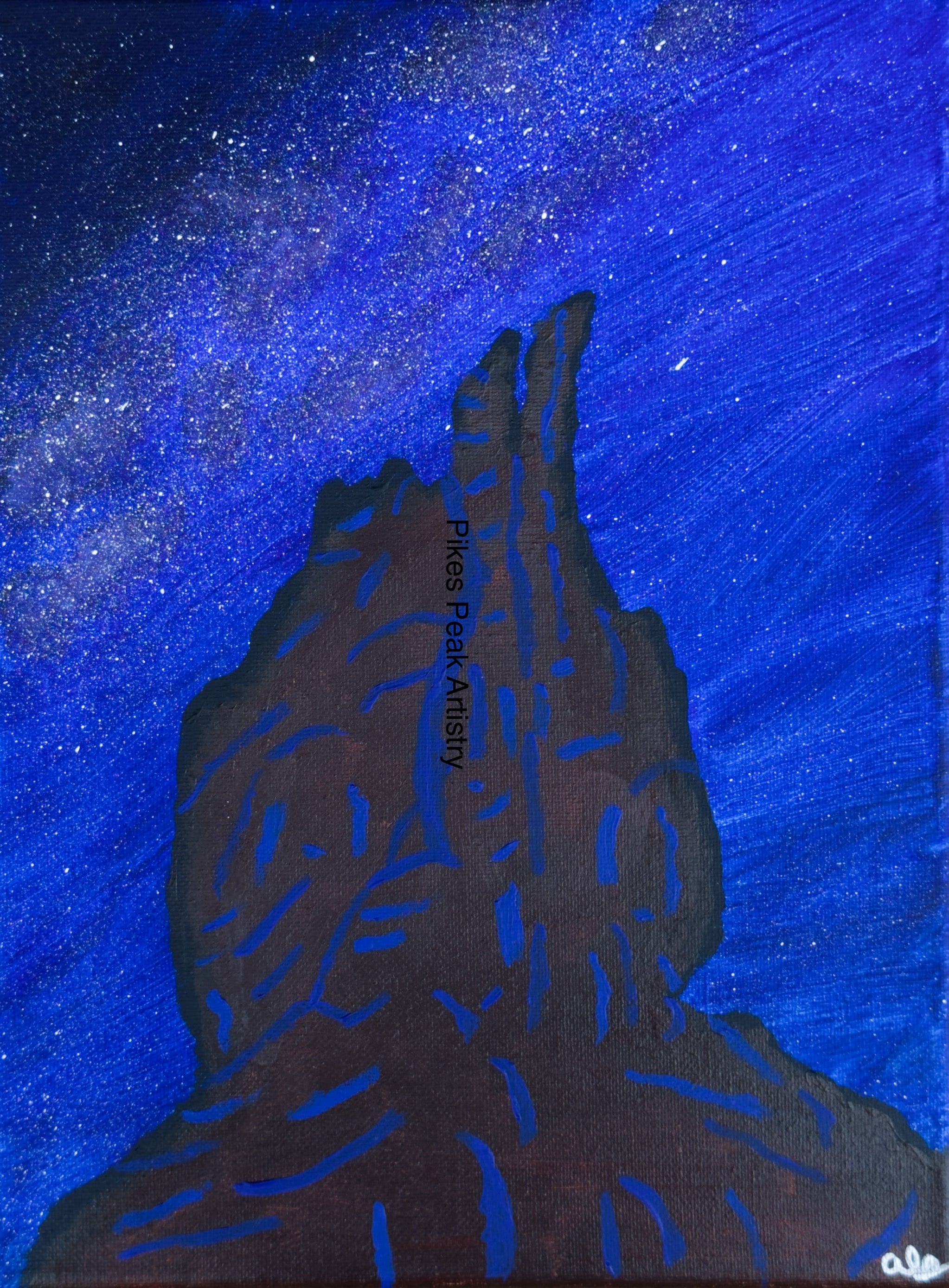 Original Acrylic Painting "Galactic Graces" Milky Way with Garden of the Gods Three Graces Formation