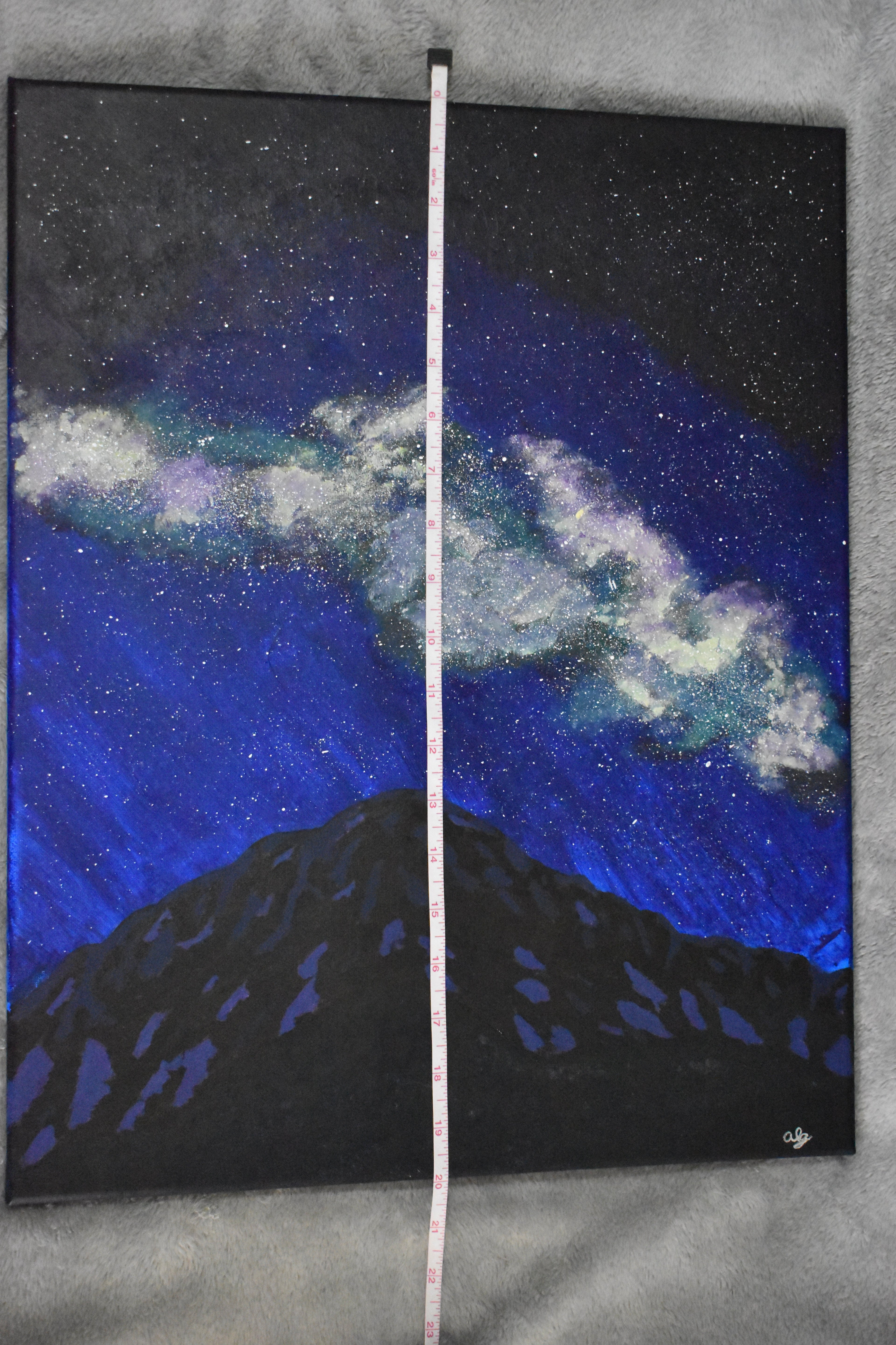 Pikes Peak and the Milky Way Original Acrylic Painting: "Stellar Summit"