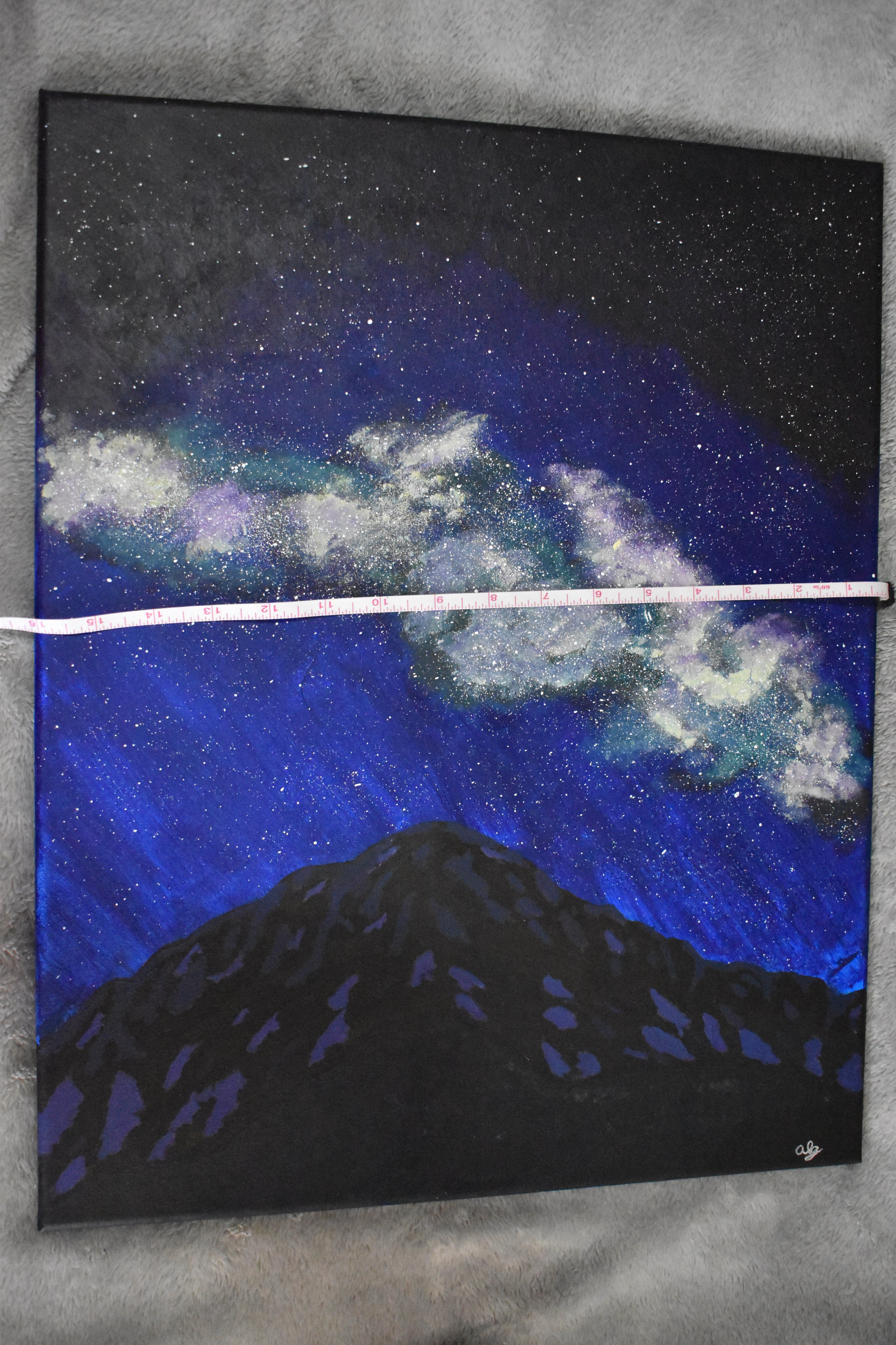 Pikes Peak and the Milky Way Original Acrylic Painting: "Stellar Summit"