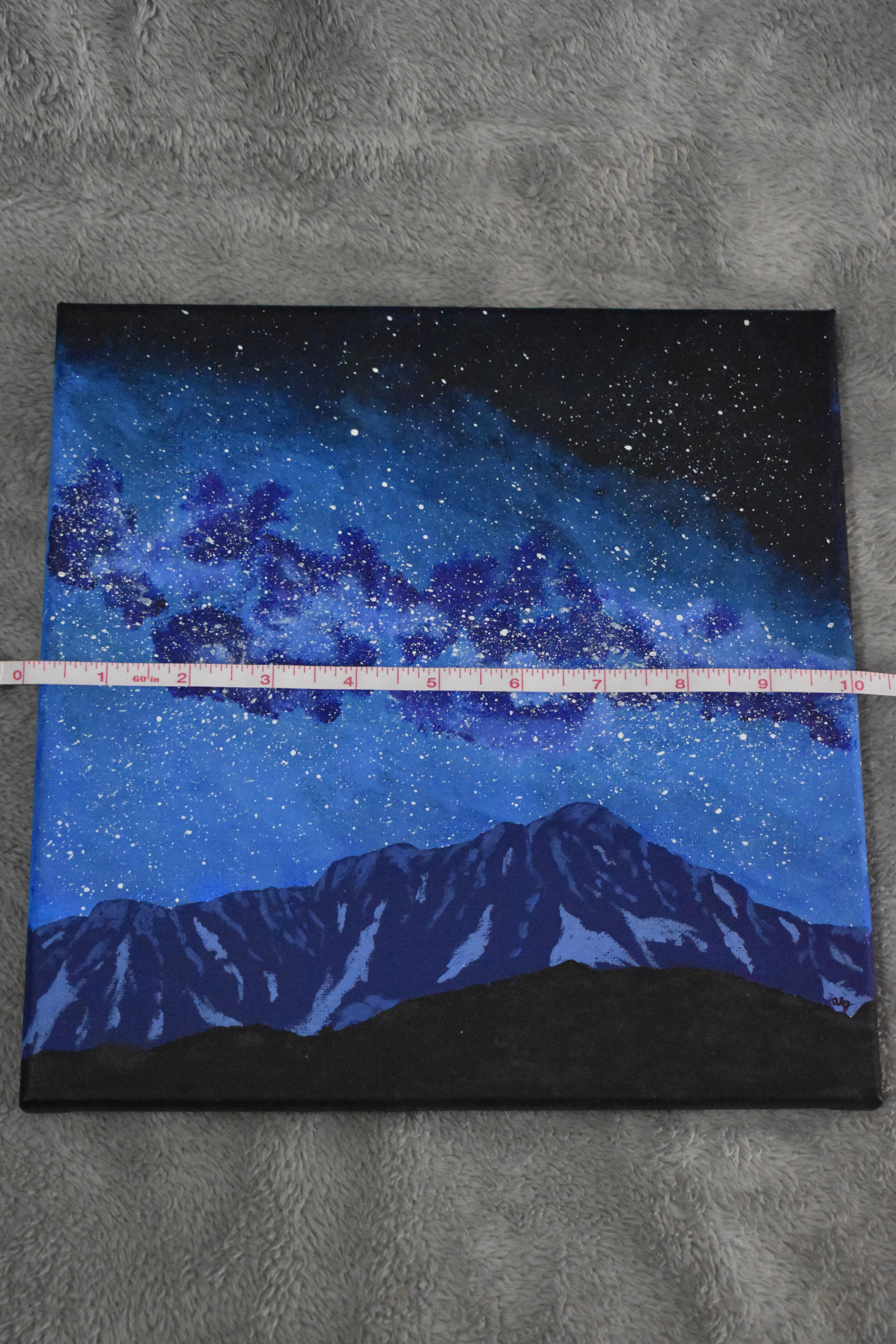Pikes Peak and the Milky Way Original Acrylic Painting: "Blue Majesty"
