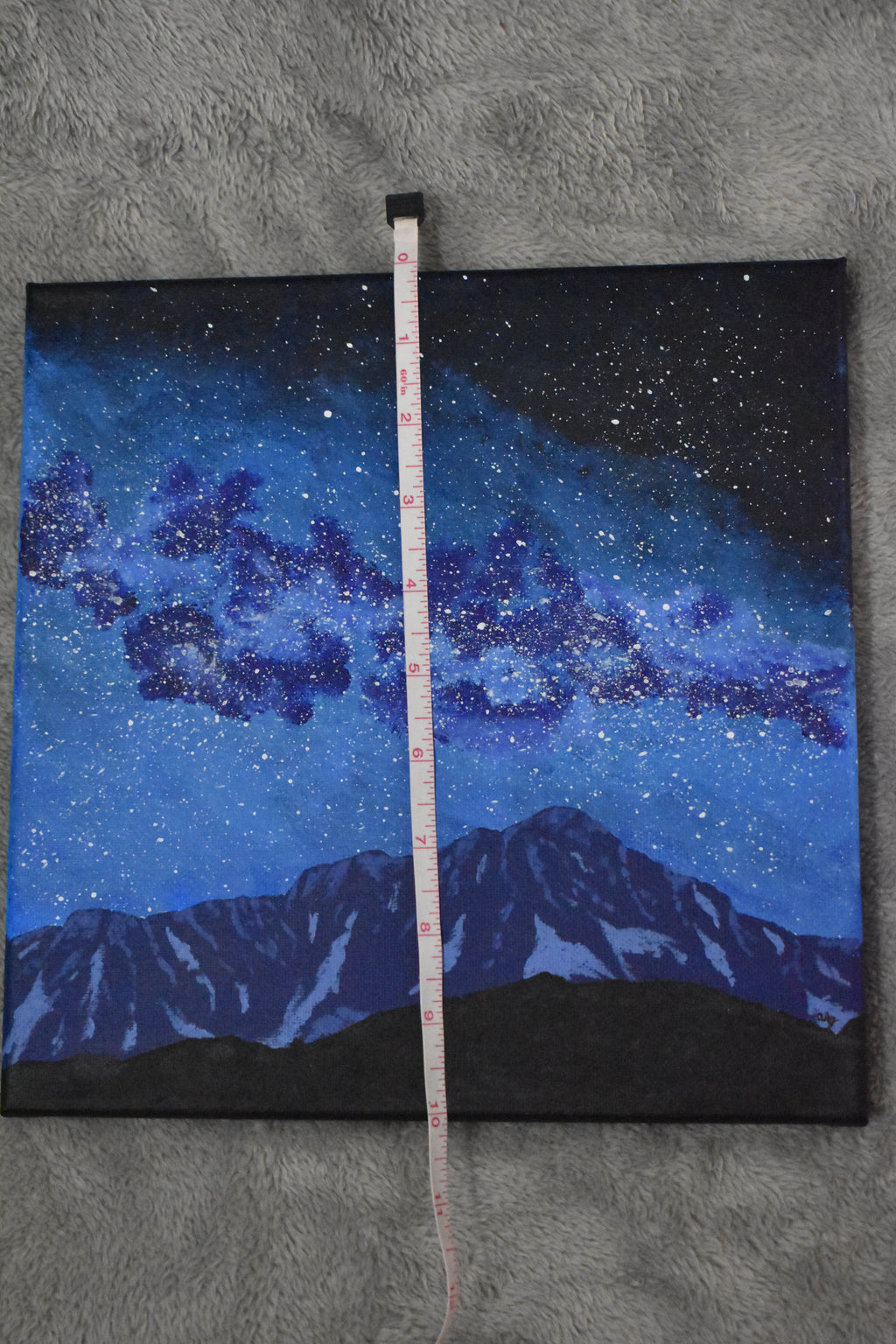 Pikes Peak and the Milky Way Original Acrylic Painting: "Blue Majesty"