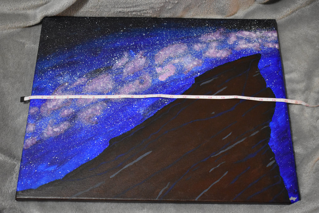 Original Acrylic Painting Set with the Red Rocks Amphitheatre and the Milky Way: "Cosmic Serenade at the Rocks"