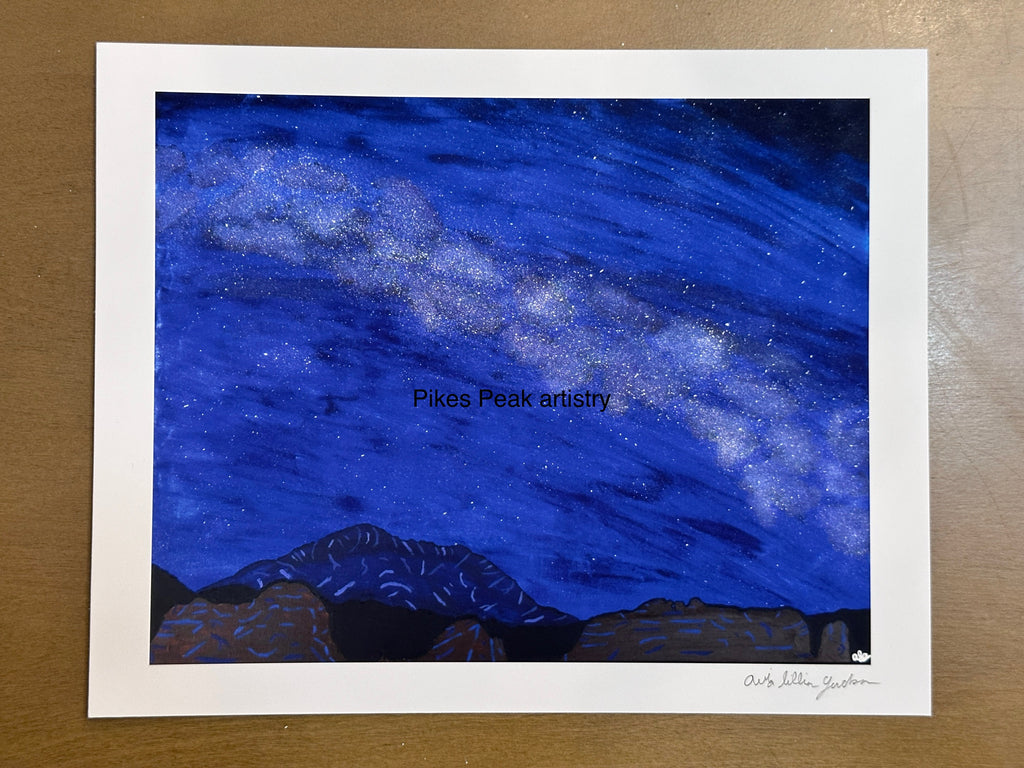 Fine Art Print of the  Original Painting "The Celestial Overlord and the Crimson Cathedral"