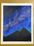 Maroon Bells and the Milky Way Fine Art Print of the Original Acrylic Painting: "Maroon Nebula"