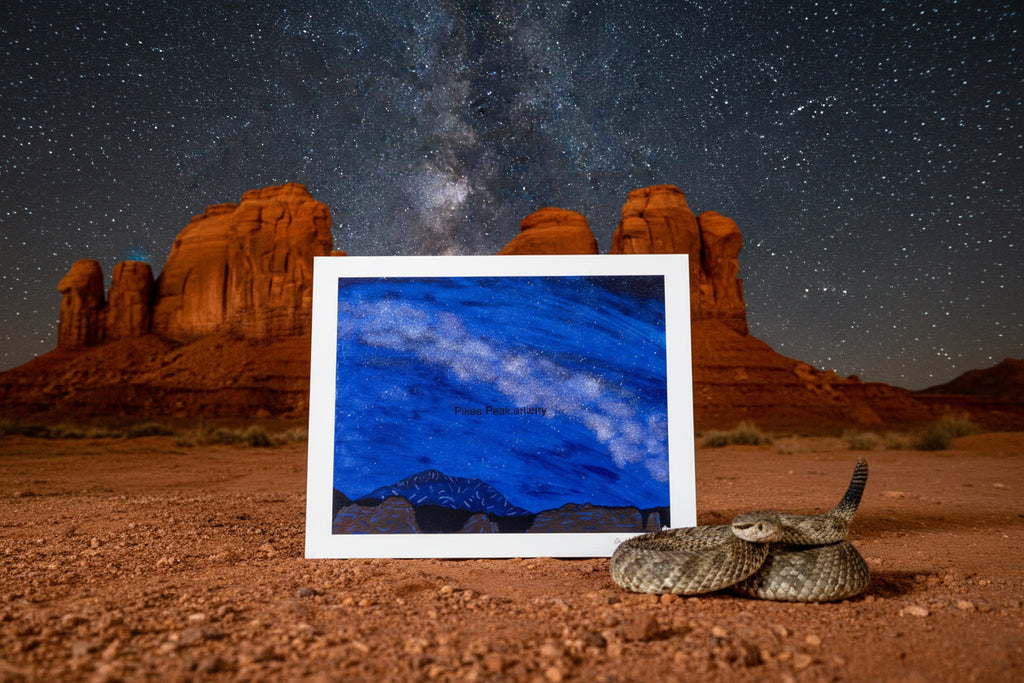 Fine Art Print of the  Original Painting "The Celestial Overlord and the Crimson Cathedral"