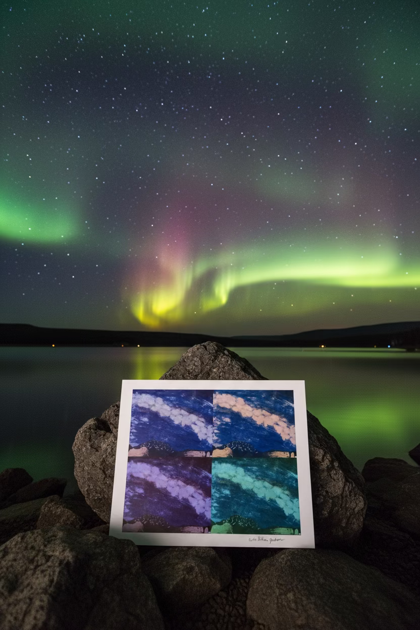 Fine Art Print of a Color Study using the Original Acrylic Painting: “The Celestial Overlord and the Crimson Cathedral”