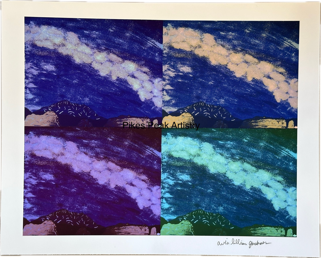 Fine Art Print of a Color Study using the Original Acrylic Painting: “The Celestial Overlord and the Crimson Cathedral”
