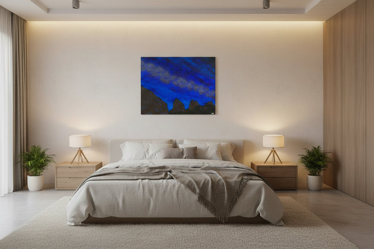 Acrylic Original Painting Garden of the Gods and the Milky Way: "Galactic Garden"