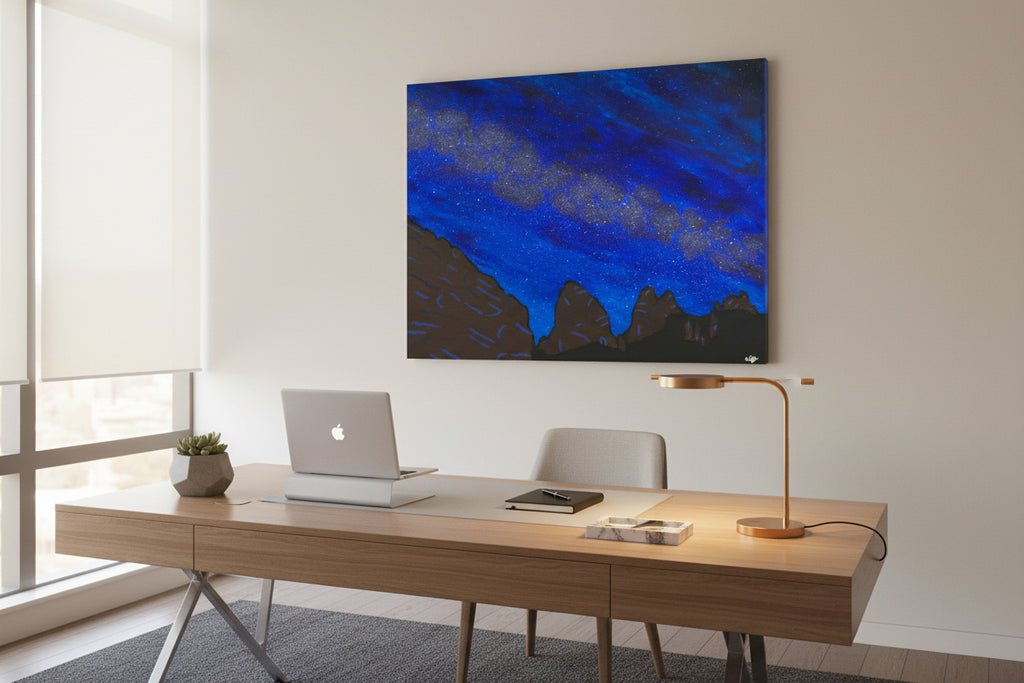Acrylic Original Painting Garden of the Gods and the Milky Way: "Galactic Garden"