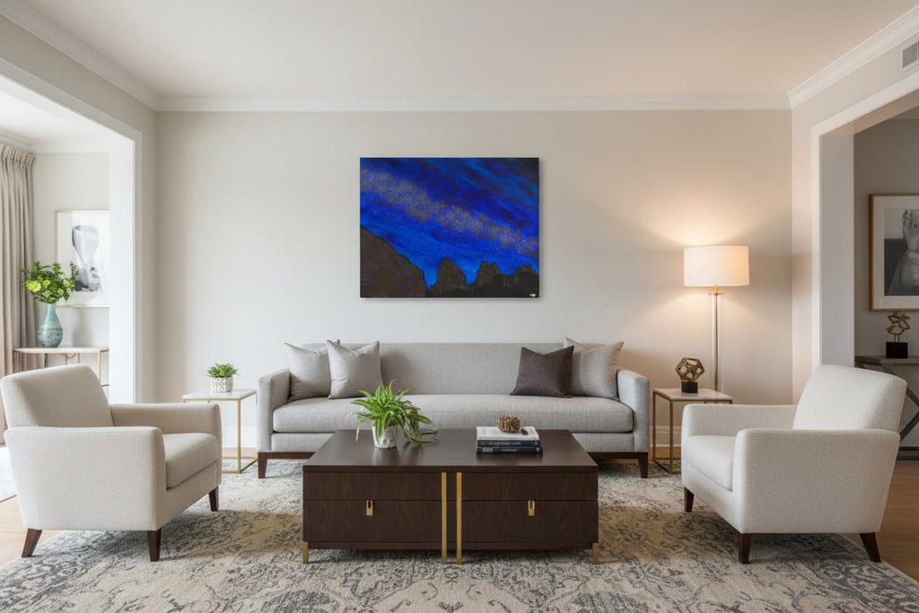Acrylic Original Painting Garden of the Gods and the Milky Way: "Galactic Garden"
