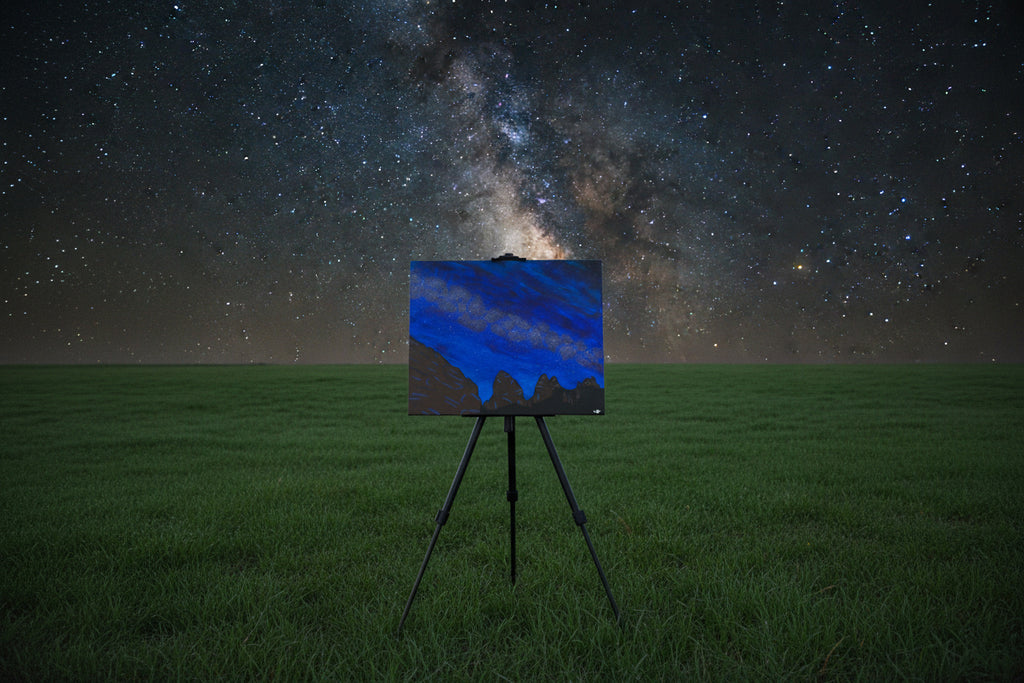 Acrylic Original Painting Garden of the Gods and the Milky Way: "Galactic Garden"