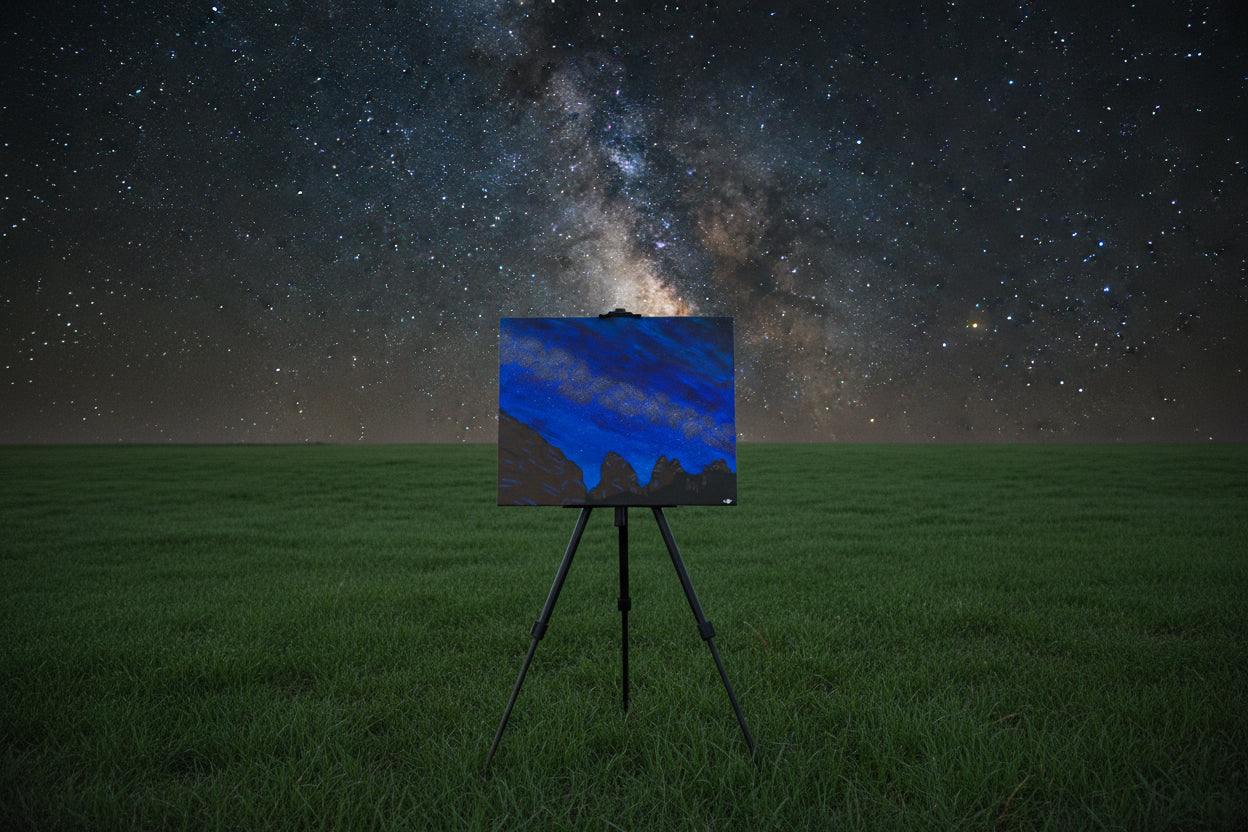 Garden of the Gods and the Milky Way Original Acrylic Painting: "Galactic Garden"
