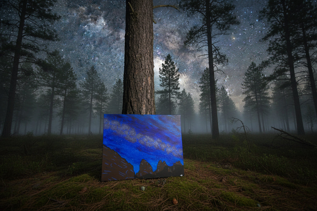 Acrylic Original Painting Garden of the Gods and the Milky Way: "Galactic Garden"