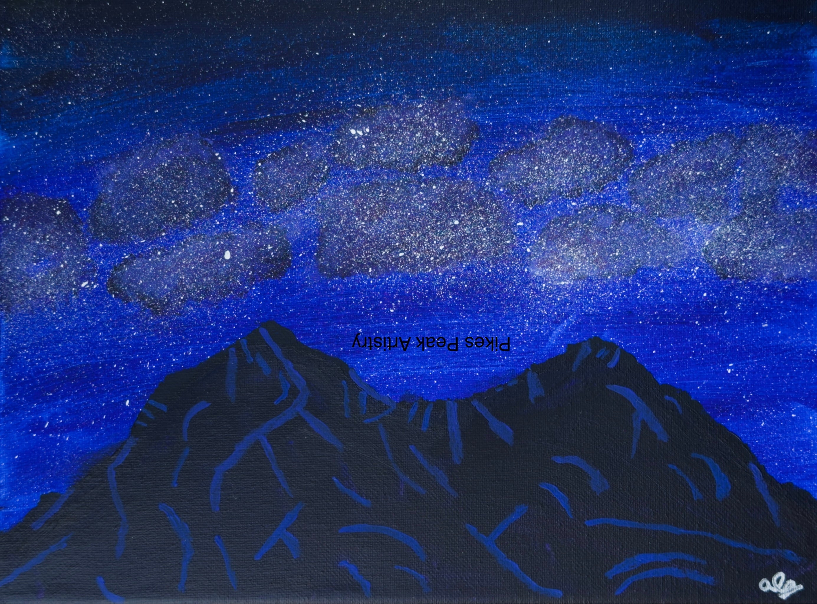 Original Spanish Peaks Mountains Acrylic Painting "Cosmic Huajatolla"
