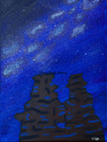 Original Acrylic Painting "Cosmic Twins of the Springs" Milky Way with Garden of the Gods Siamese Twins Formation