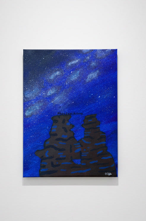 Original Acrylic Painting "Cosmic Twins of the Springs" Milky Way with Garden of the Gods Siamese Twins Formation
