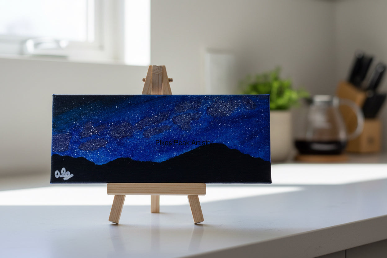 Acrylic Original Painting "The Stardust Range" Rocky Mountains