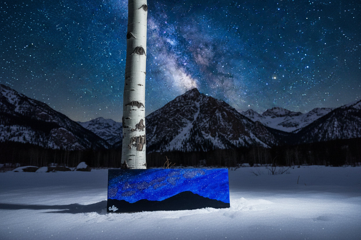 Acrylic Original Painting "The Stardust Range" Rocky Mountains