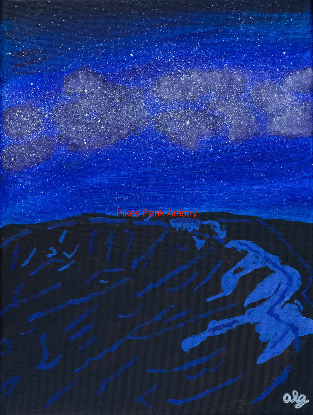 Acrylic Original Painting “Cosmic Cauldron” Glacial Cirque Rocky Mountain National Park