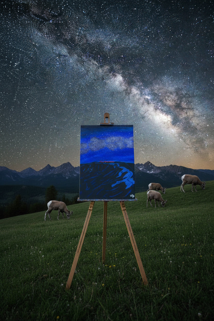 Acrylic Original Painting “Cosmic Cauldron” Glacial Cirque Rocky Mountain National Park