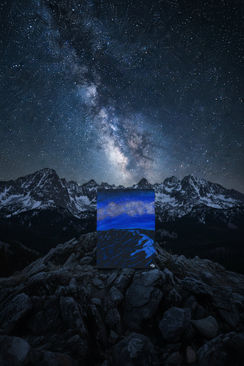 Acrylic Original Painting “Cosmic Cauldron” Glacial Cirque Rocky Mountain National Park
