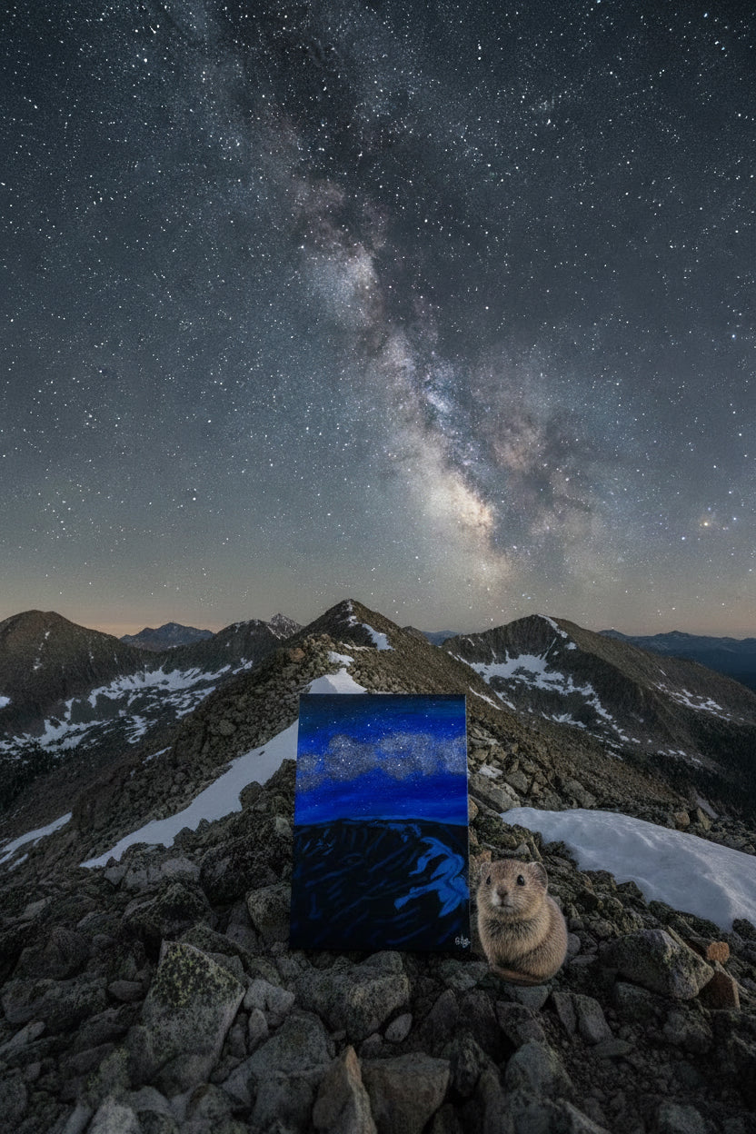 Acrylic Original Painting “Cosmic Cauldron” Glacial Cirque Rocky Mountain National Park