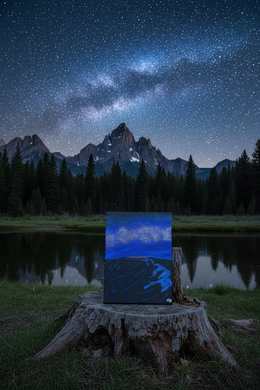 Acrylic Original Painting “Cosmic Cauldron” Glacial Cirque Rocky Mountain National Park