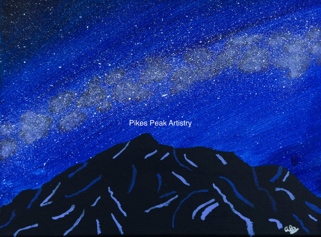 Acrylic Original Painting Cheyenne Mountain “Cosmic Bunker”