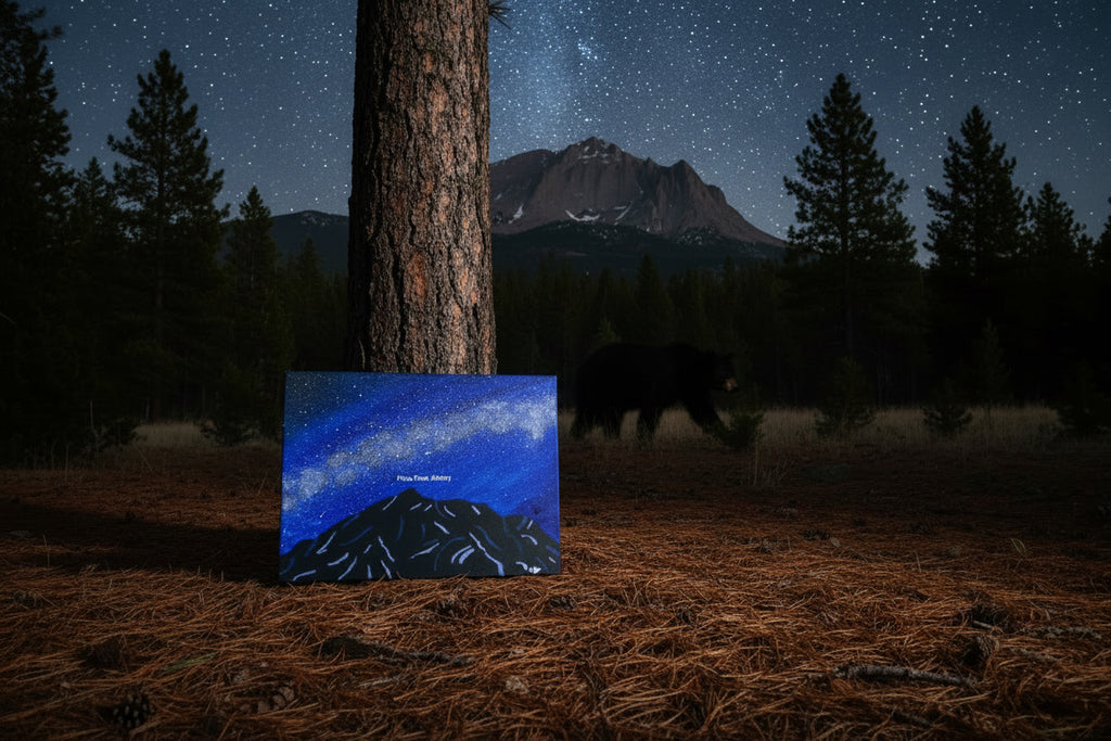 Acrylic Original Painting Cheyenne Mountain “Cosmic Bunker”