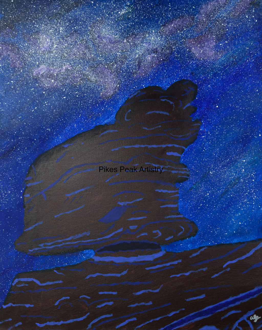 Acrylic Original Painting Set with Garden of the Gods and the Milky Way: "Defying Gravity" and "Sailing the Stars"