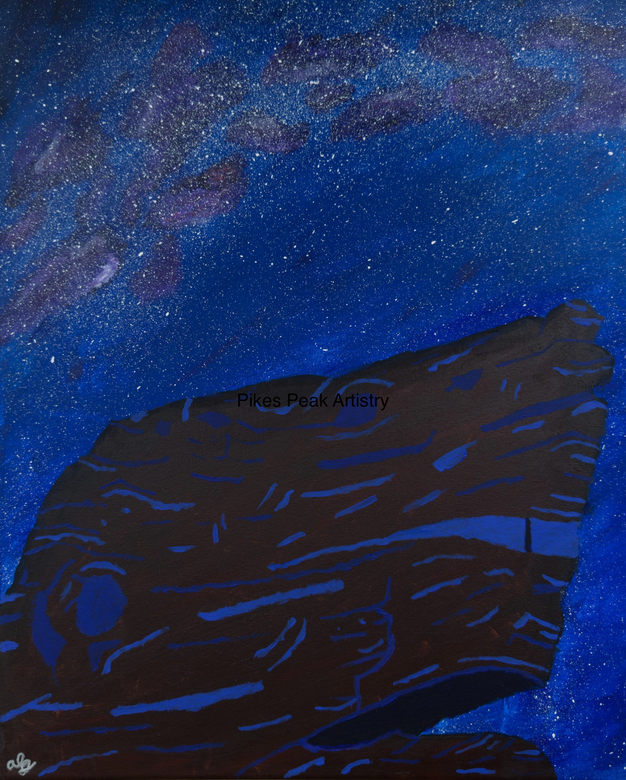 Acrylic Original Painting Set with Garden of the Gods and the Milky Way: "Defying Gravity" and "Sailing the Stars"