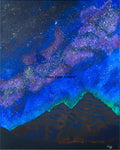 Acrylic Original Painting Maroon Bells and the Milky Way: "Maroon Nebula"