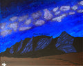 Acrylic Original Painting "Galactic Iron" Milky Way with Boulder Colorado Flatirons