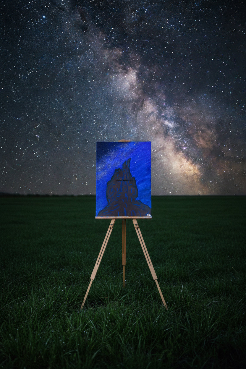 Original Acrylic Painting "Galactic Graces" Milky Way with Garden of the Gods Three Graces Formation