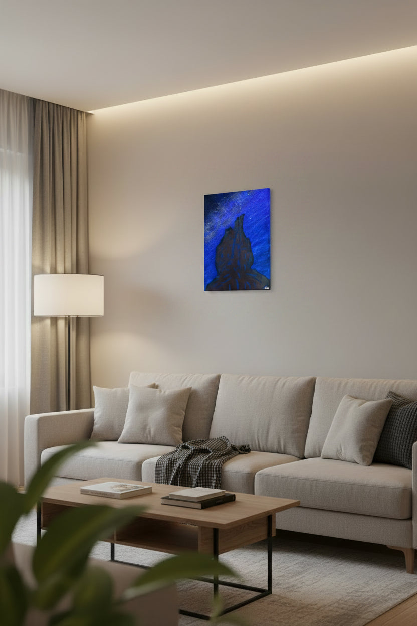 Original Acrylic Painting "Galactic Graces" Milky Way with Garden of the Gods Three Graces Formation