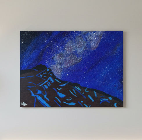 Acrylic Original Painting “Stardust Summit” inspired from pikes peak summit