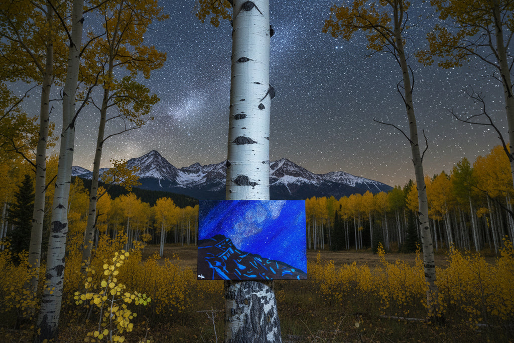 Acrylic Original Painting “Stardust Summit” inspired from pikes peak summit