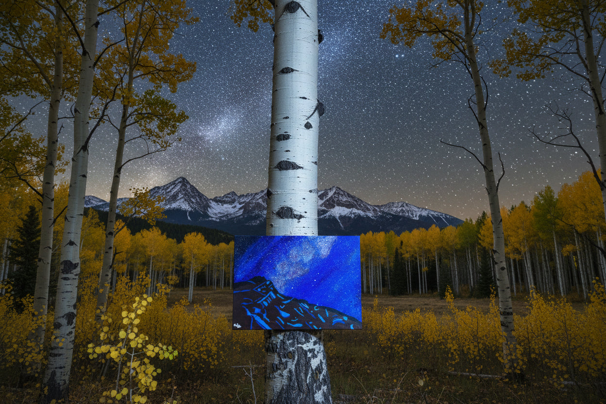 Acrylic Original Painting “Stardust Summit” inspired from pikes peak summit