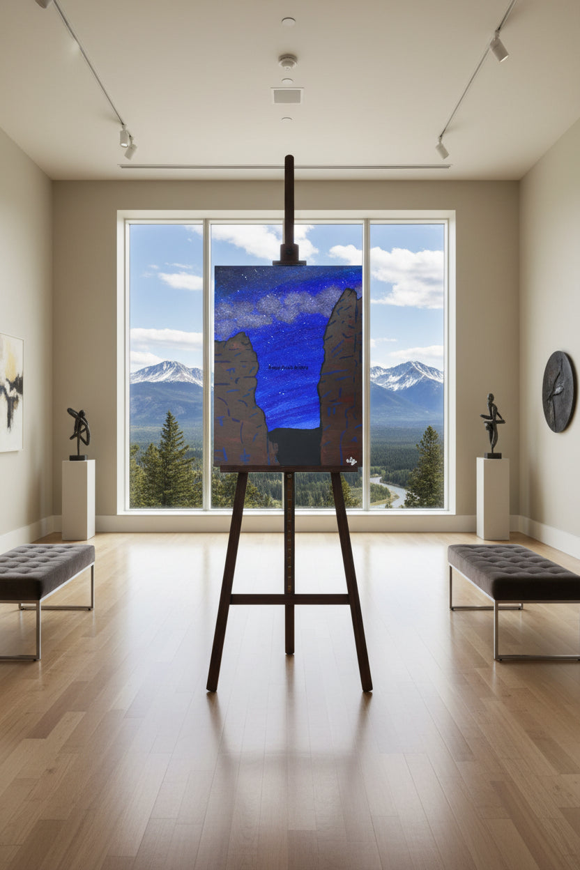 Acrylic Original Painting "Stellar Gateway" Garden of the Gods Gateway and the Milky Way