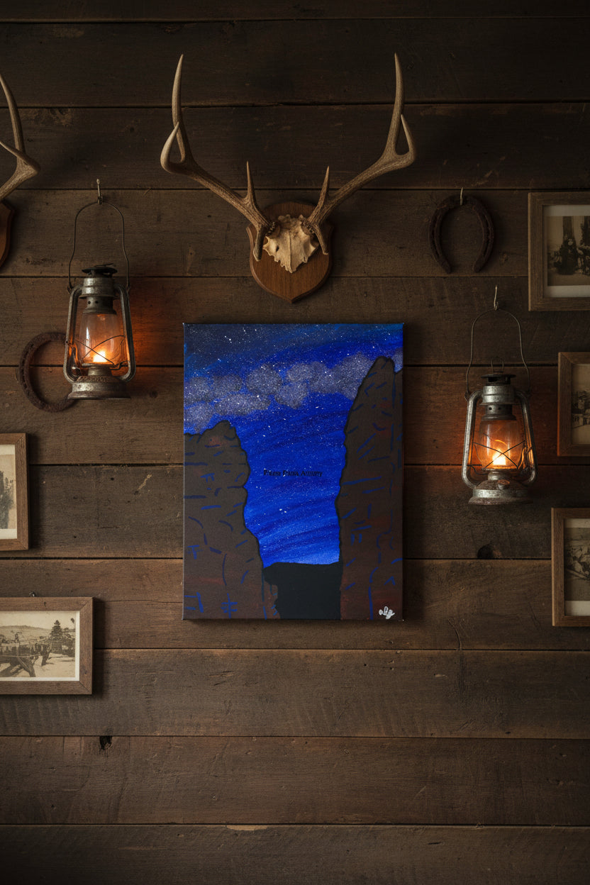 Acrylic Original Painting "Stellar Gateway" Garden of the Gods Gateway and the Milky Way