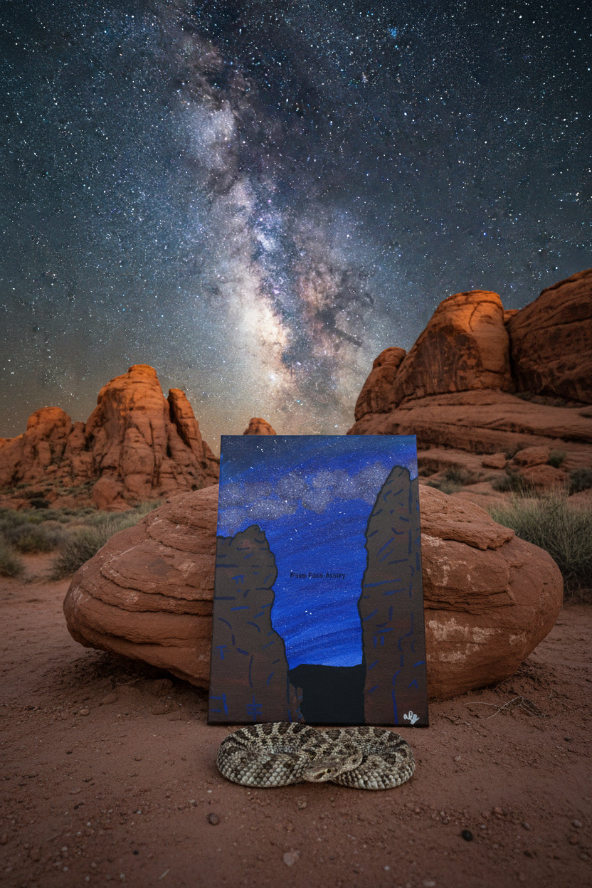 Acrylic Original Painting "Stellar Gateway" Garden of the Gods Gateway and the Milky Way
