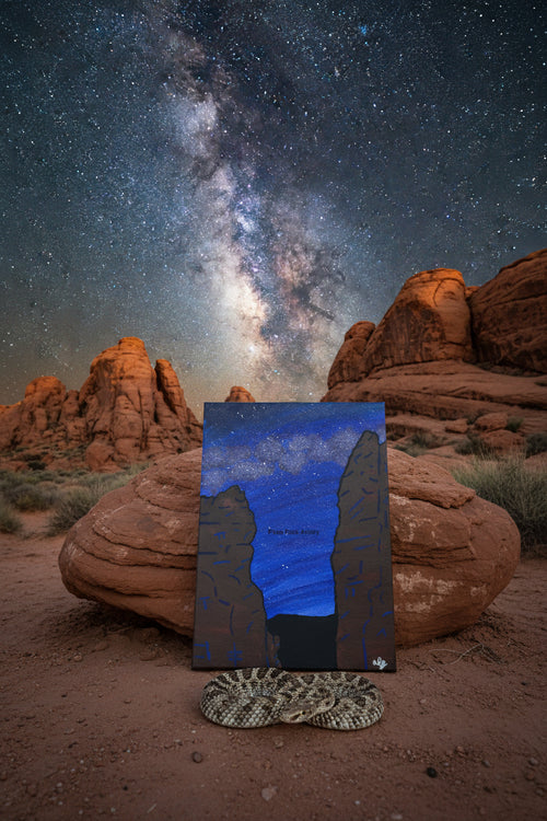 Acrylic Original Painting "Stellar Gateway" Garden of the Gods Gateway and the Milky Way