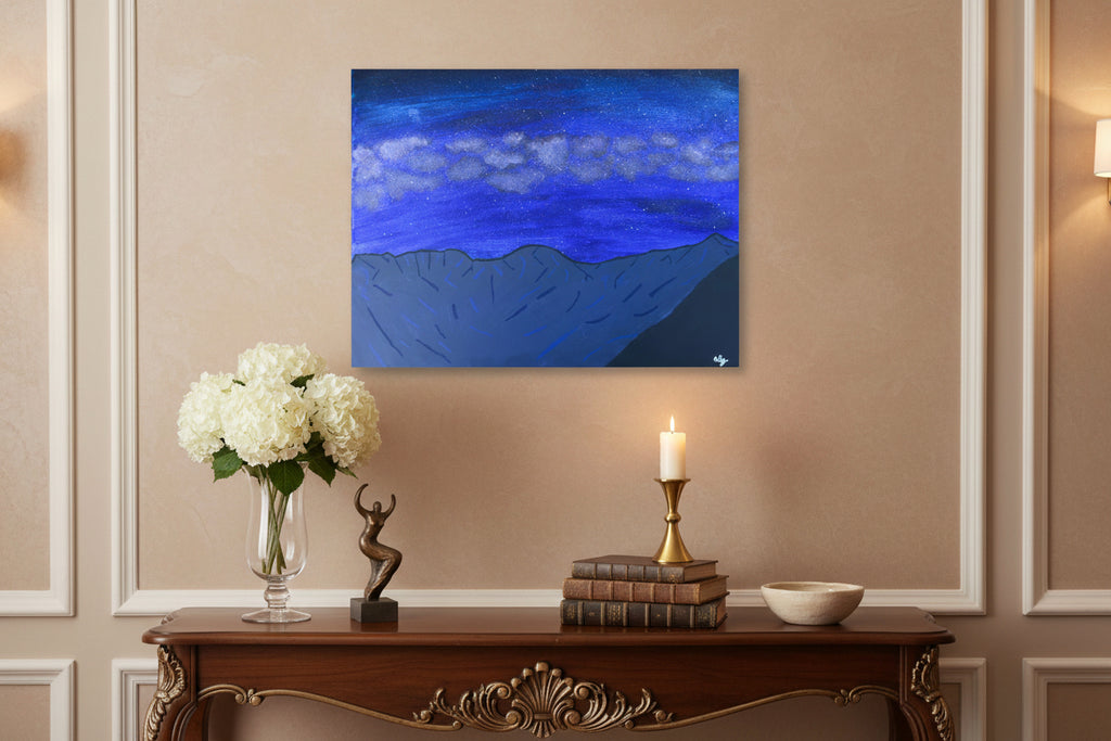 Acrylic Original Painting "Never Melt Milky Way" Never Summer Mountains Rocky Mountain National Park and the Milky Way