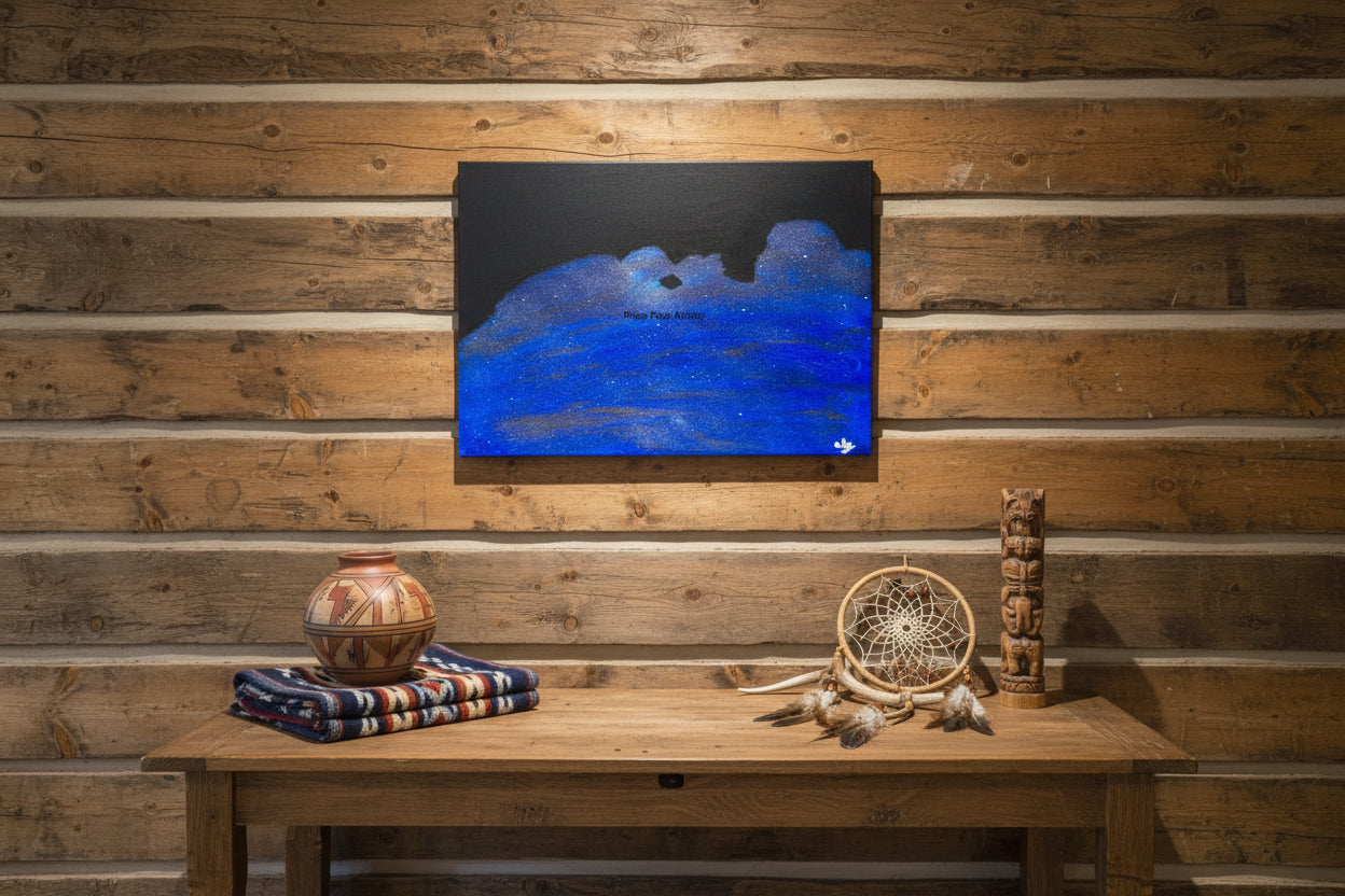 Acrylic Original Painting "The Camels that Drank the Sky" Garden of the Gods Kissing Camels filled by the night sky