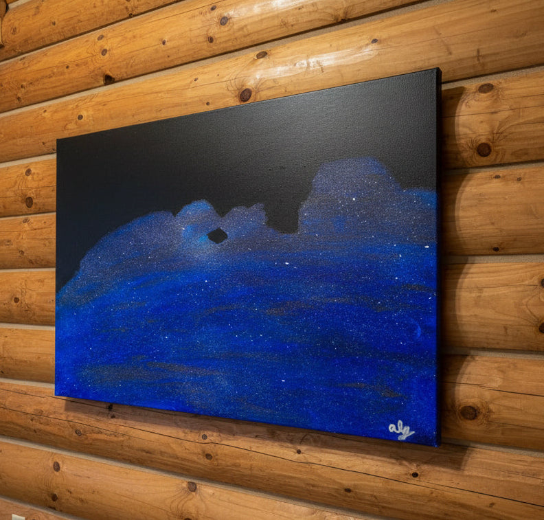 Acrylic Original Painting "The Camels that Drank the Sky" Garden of the Gods Kissing Camels filled by the night sky