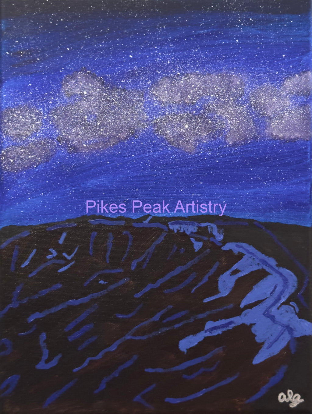 Original Acrylic Painting "Cosmic Cauldron" Glacial Cirque Rocky Mountain National Park