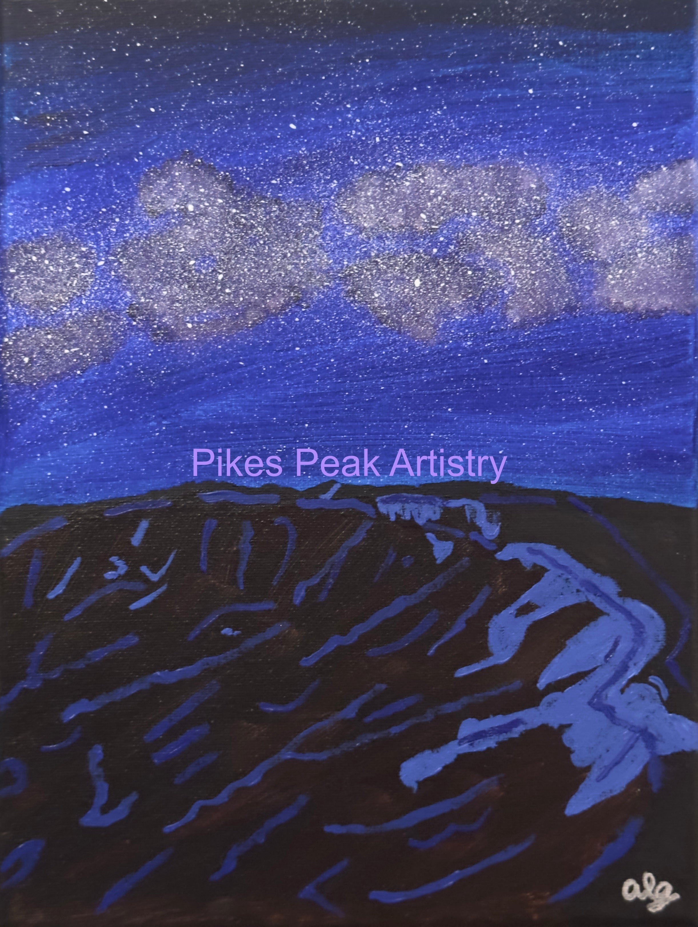 Original Acrylic Painting "Cosmic Cauldron" Glacial Cirque Rocky Mountain National Park