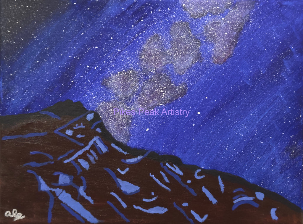 Original Acrylic Painting "Stardust Summit" inspired from pikes peak summit