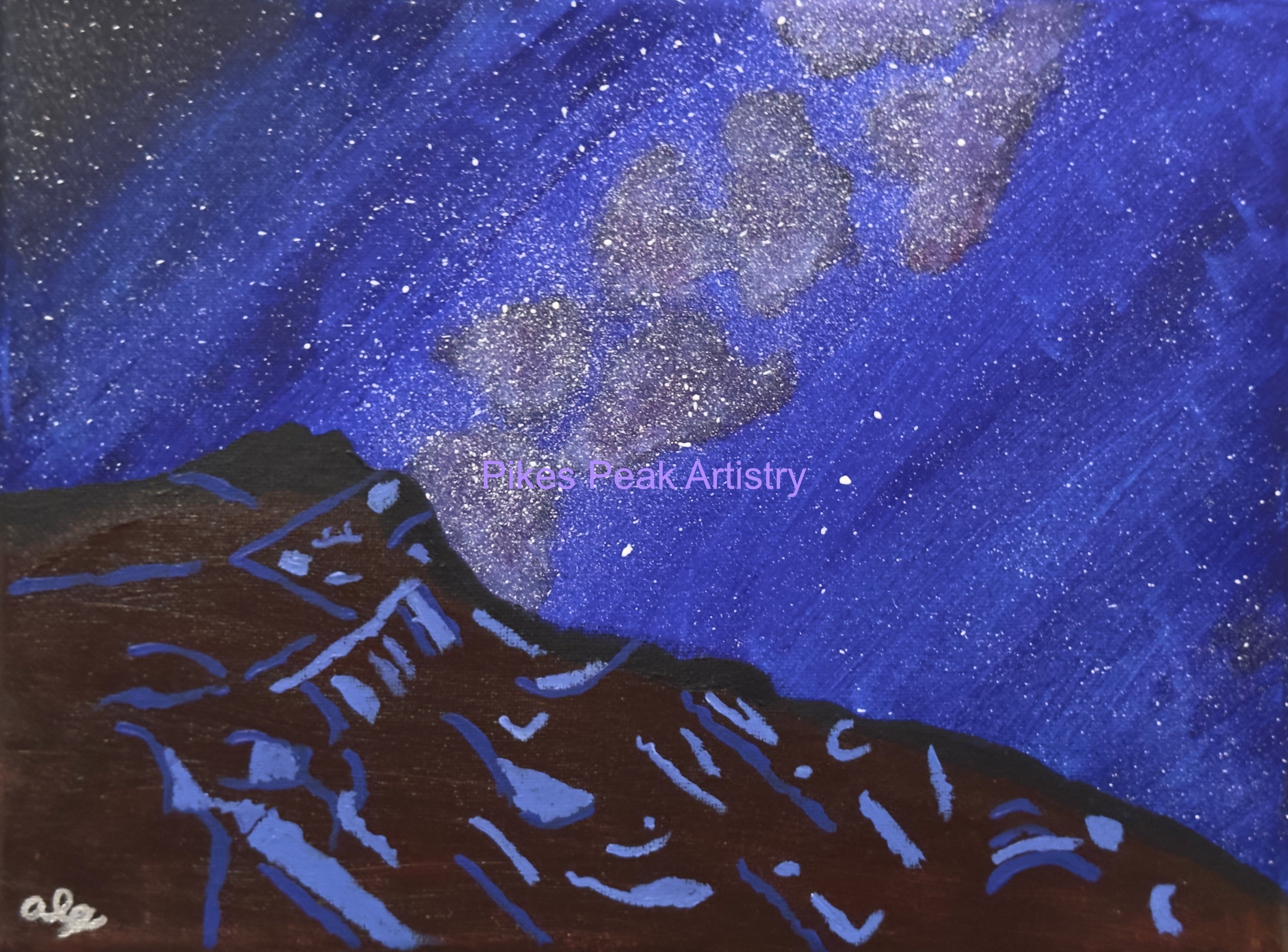 Original Acrylic Painting "Stardust Summit" inspired from pikes peak summit