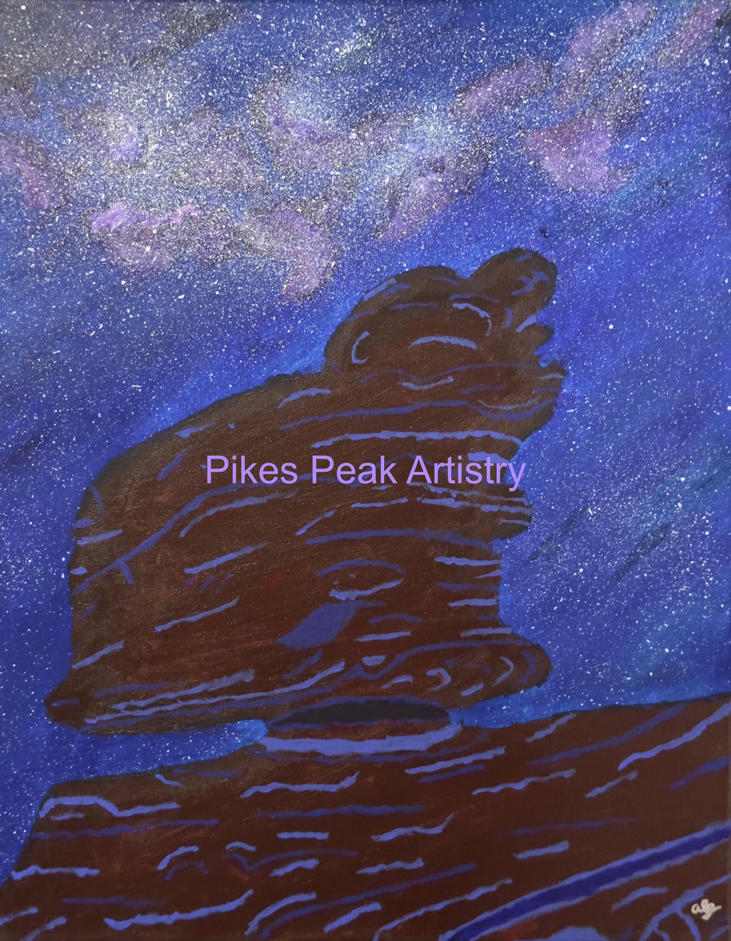 Original Acrylic Painting Set with Garden of the Gods and the Milky Way: "Defying Gravity" and "Sailing the Stars"